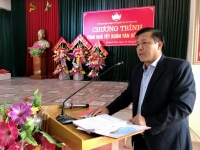 Anh Hồ Đức Nhân Giám đốc công ty Việt Long phát biểu tại buổi trao quà