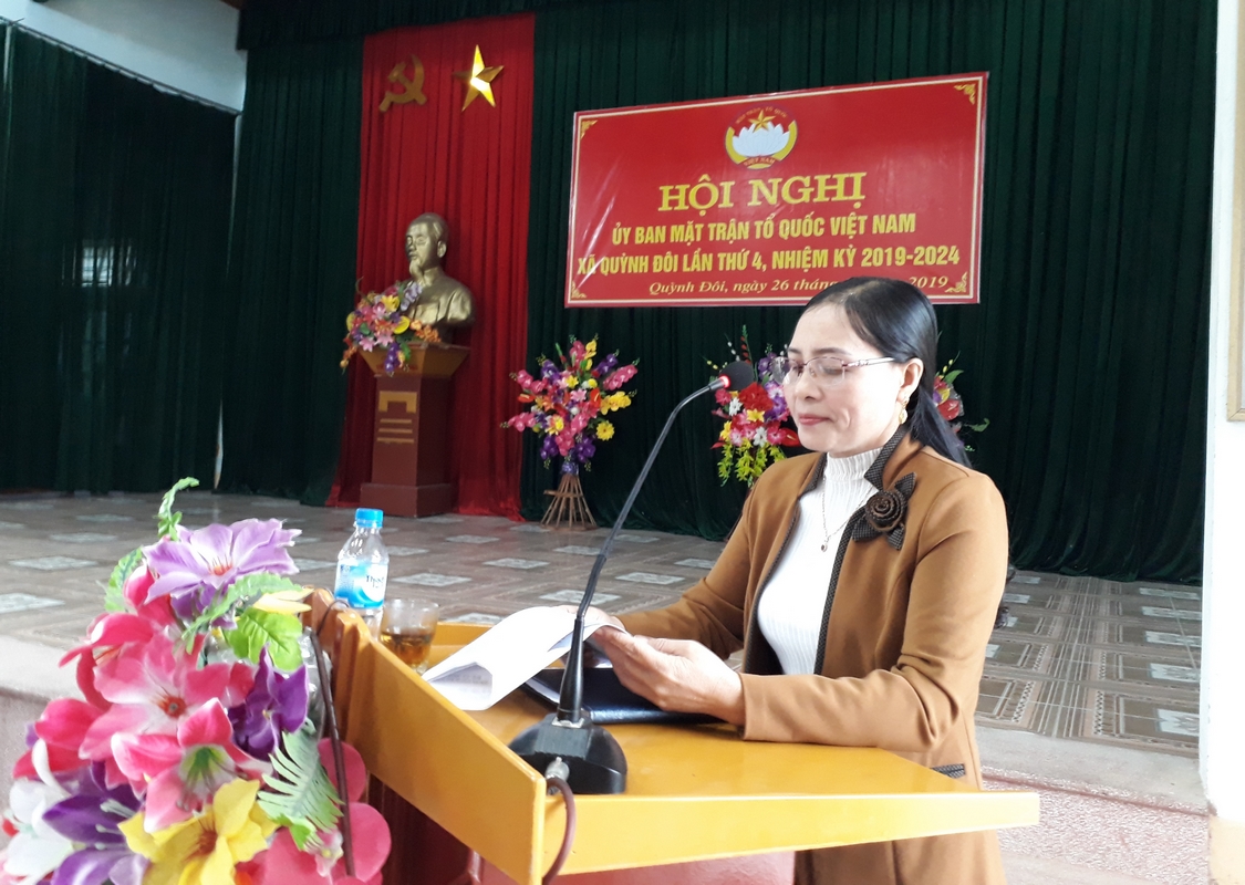 Đ/c Phan Thị Lương Uỷ viên BTV, Chủ tịch Uỷ ban MTTQ xã khai mạc Hội Nghị